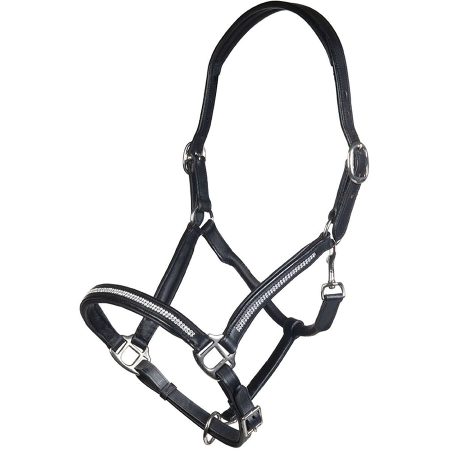 HKM Halster Diamond Leer Zwart