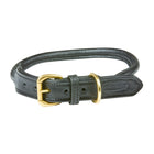 WeatherBeeta Dog Collar Rolled Leather Black