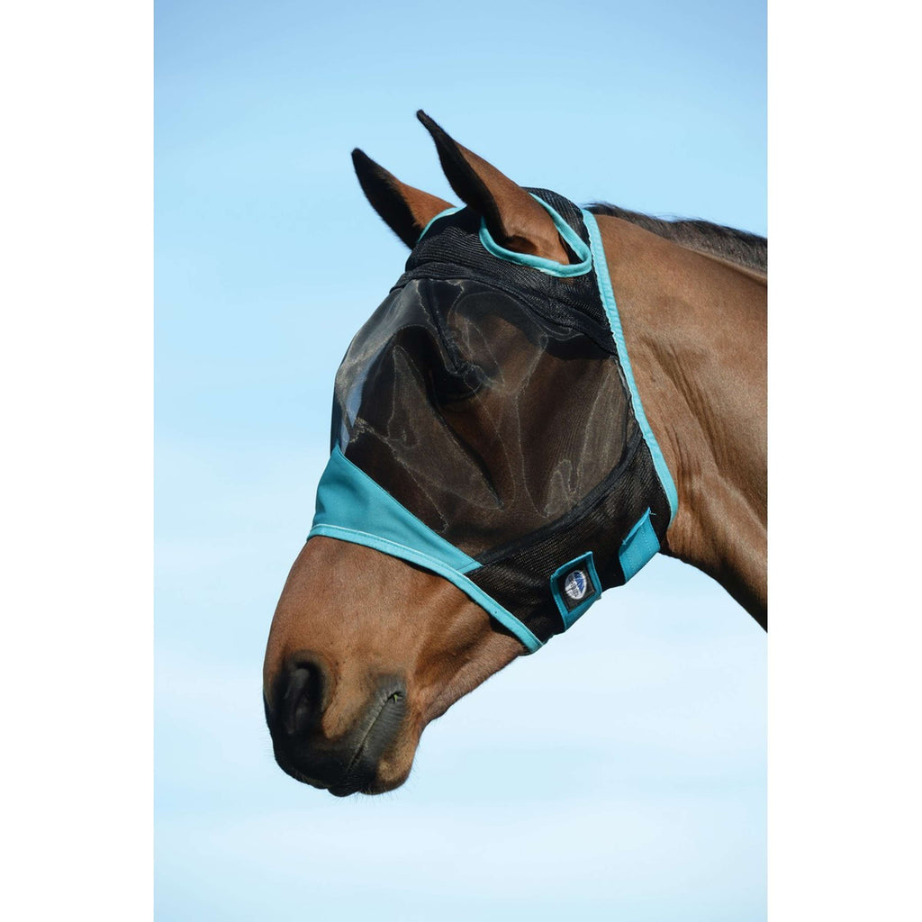 Weatherbeeta Vliegenmasker Comfitec Fine Mesh Zwart/Turquoise