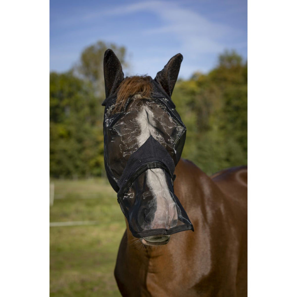 EQUITHÈME Vliegenmasker Anti-UV Ear Mesh Zwart