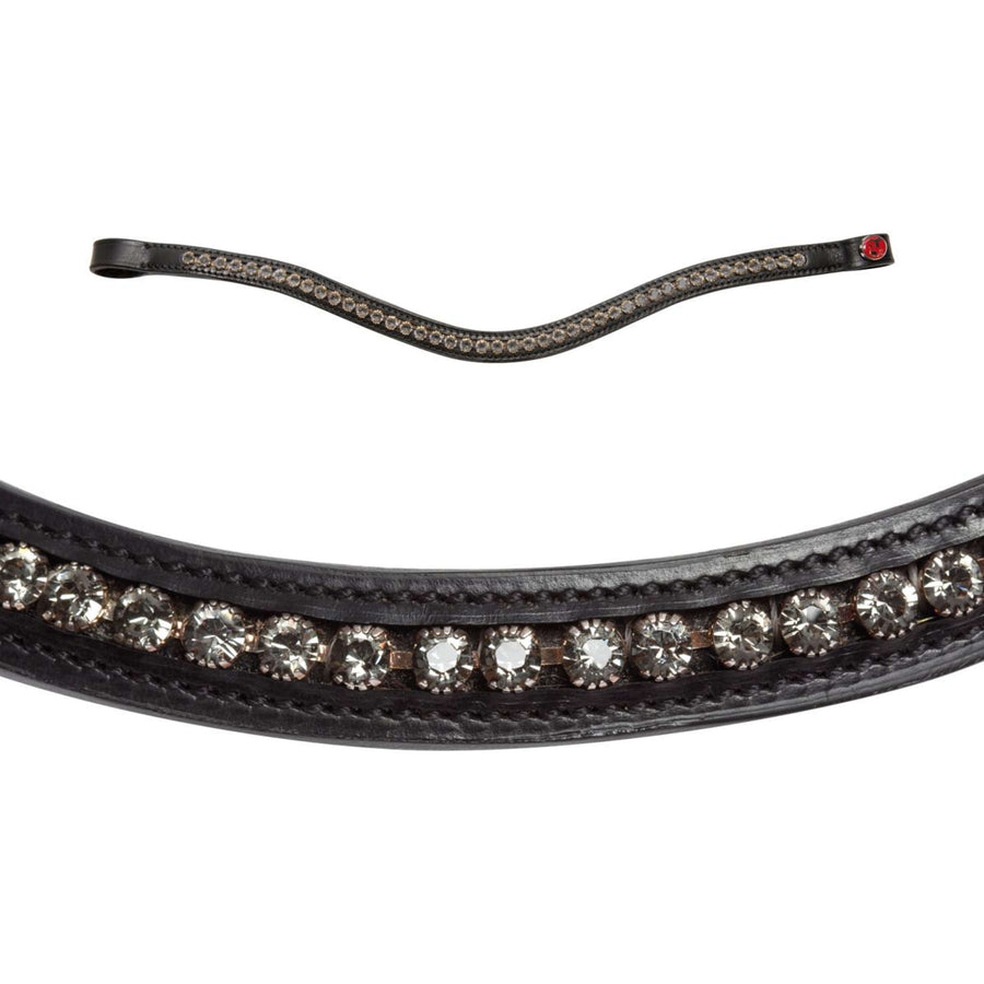 Kieffer Stang- en Trenshoofdstel Paris Grey Crystals Zwart