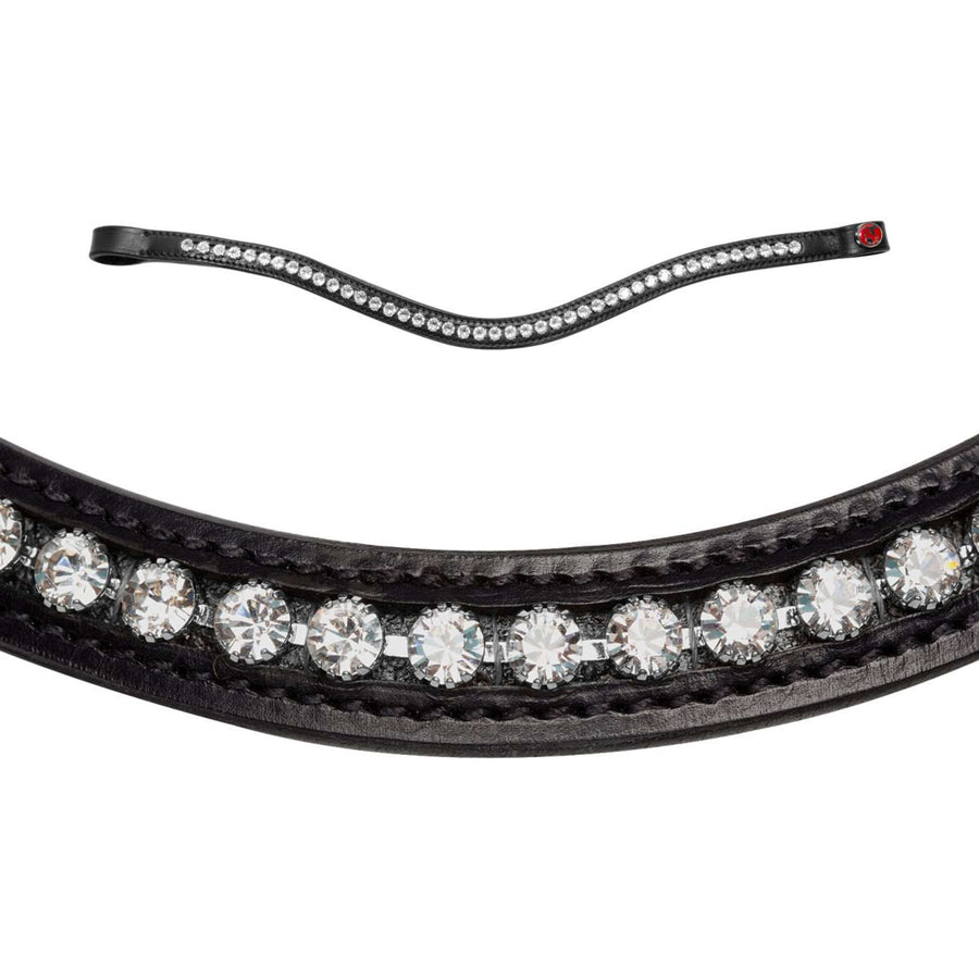 Kieffer Stang- en Trenshoofdstel Paris White Crystals Zwart