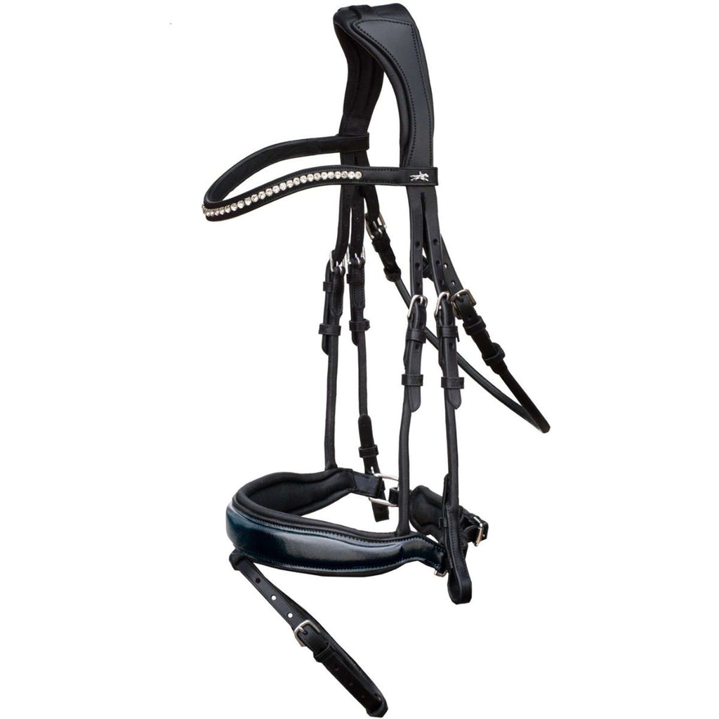 Schockemöhle Hoofdstel Premium sports Malibu Zwart/Patent/Wit/Zilver