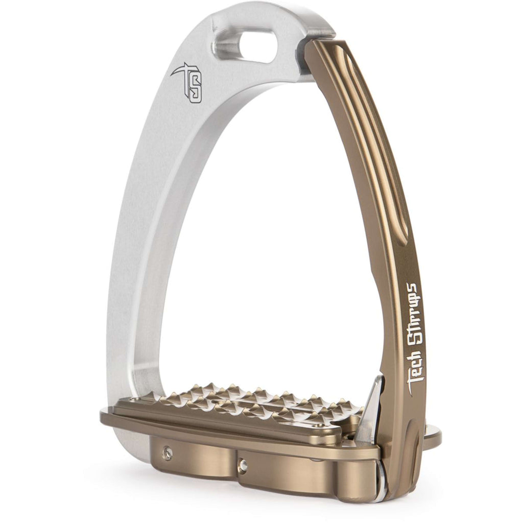 Tech Stirrups Stijgbeugels Venice Sloped M Zilver/Bruin