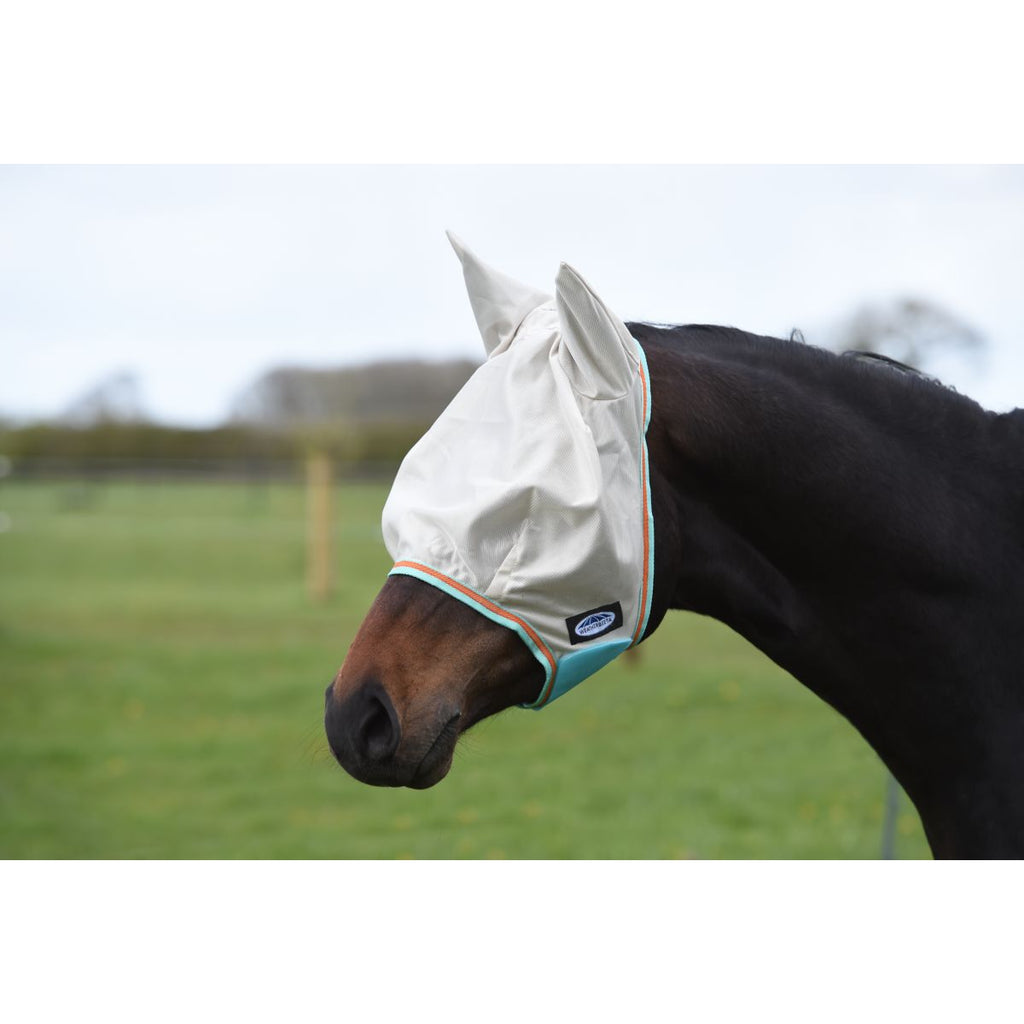 Weatherbeeta Vliegenmasker Comfitec Essential Mesh Beige/Turquoise/Orange