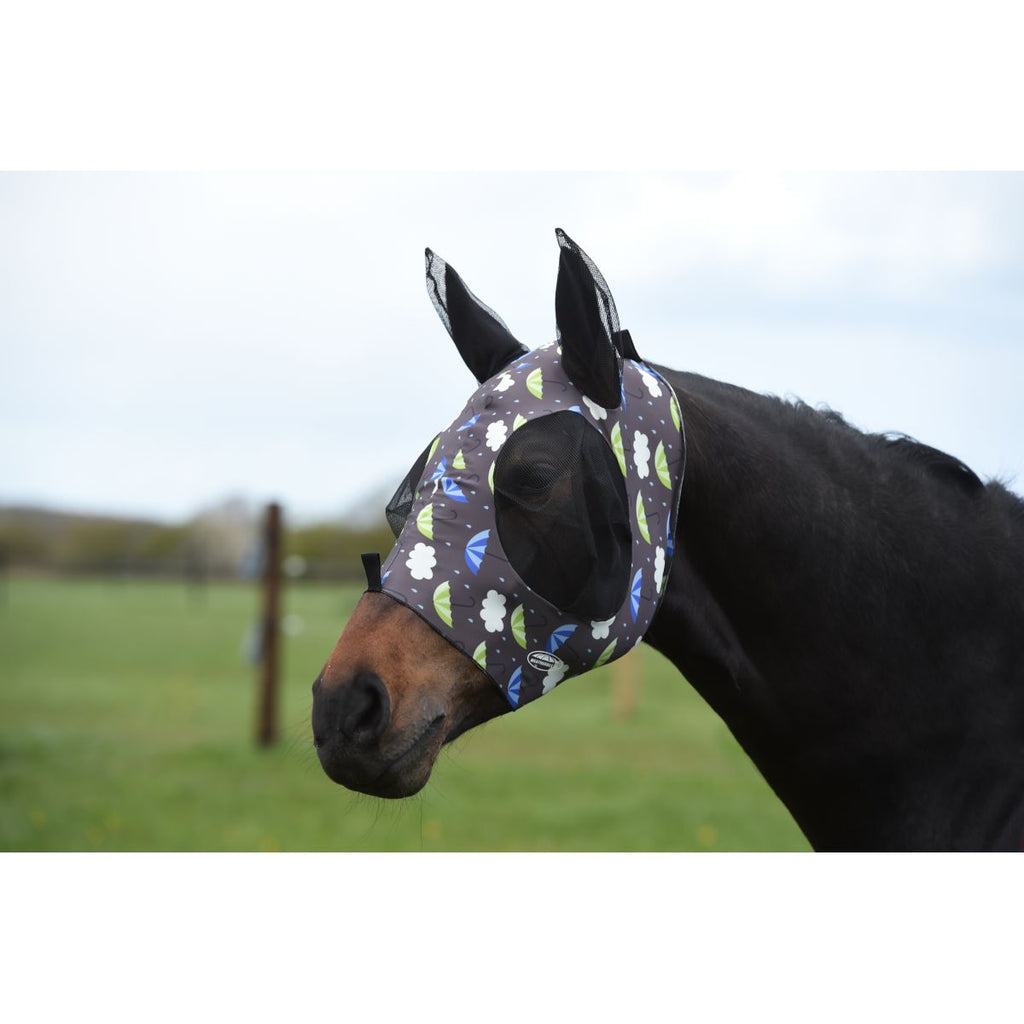 Weatherbeeta Vliegenmasker Stretch Bug Eye Saver met Oren Umbrella Print