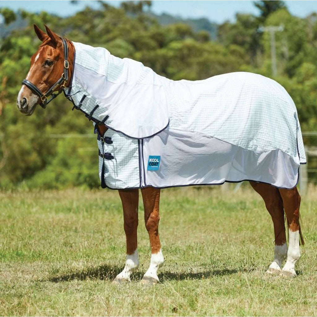 Weatherbeeta Deken Kool Coat Airstream with Hidden Surcingle III Combo Neck Wit/Navy