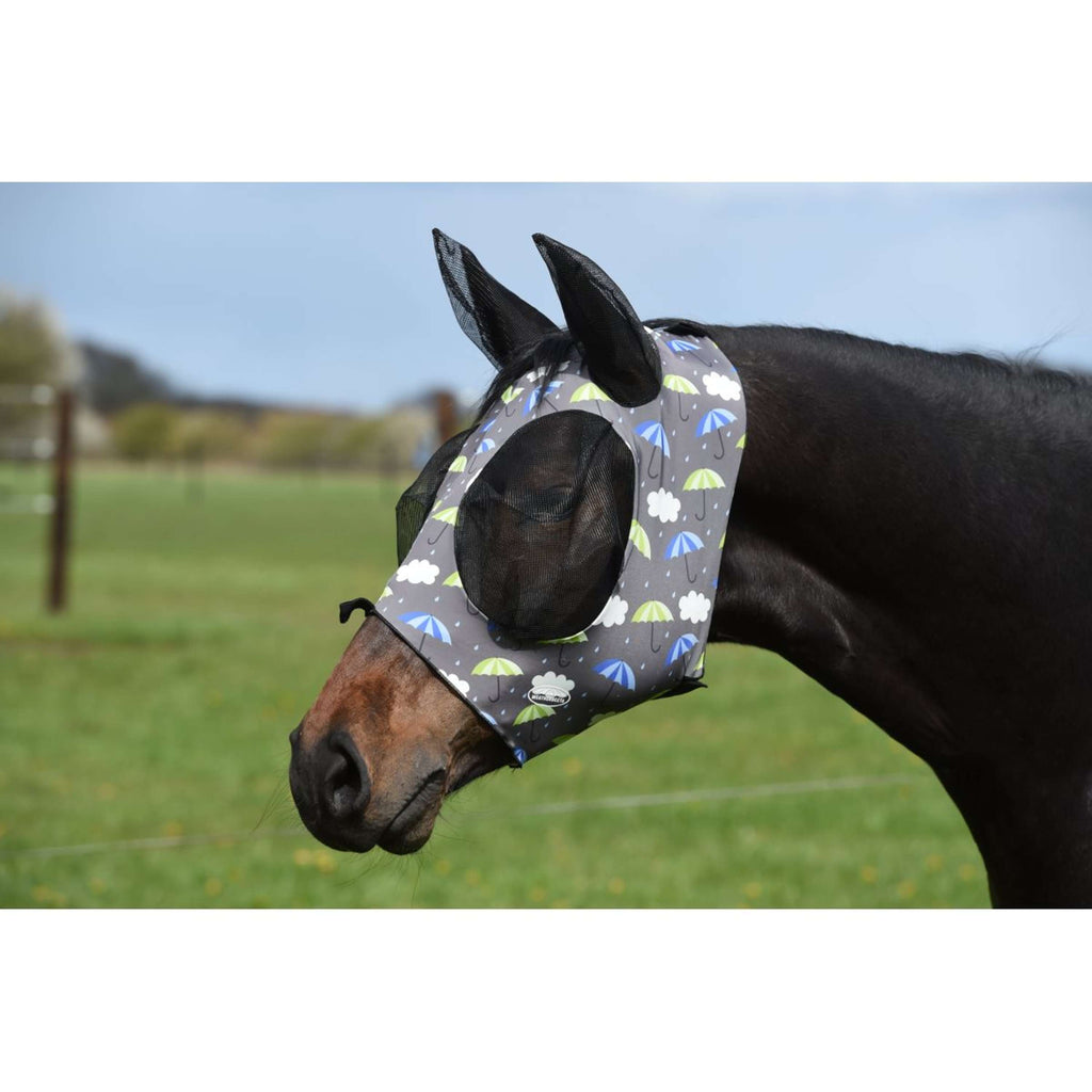 Weatherbeeta Vliegenmasker Deluxe Stretch Bug met Oren Umbrella Print