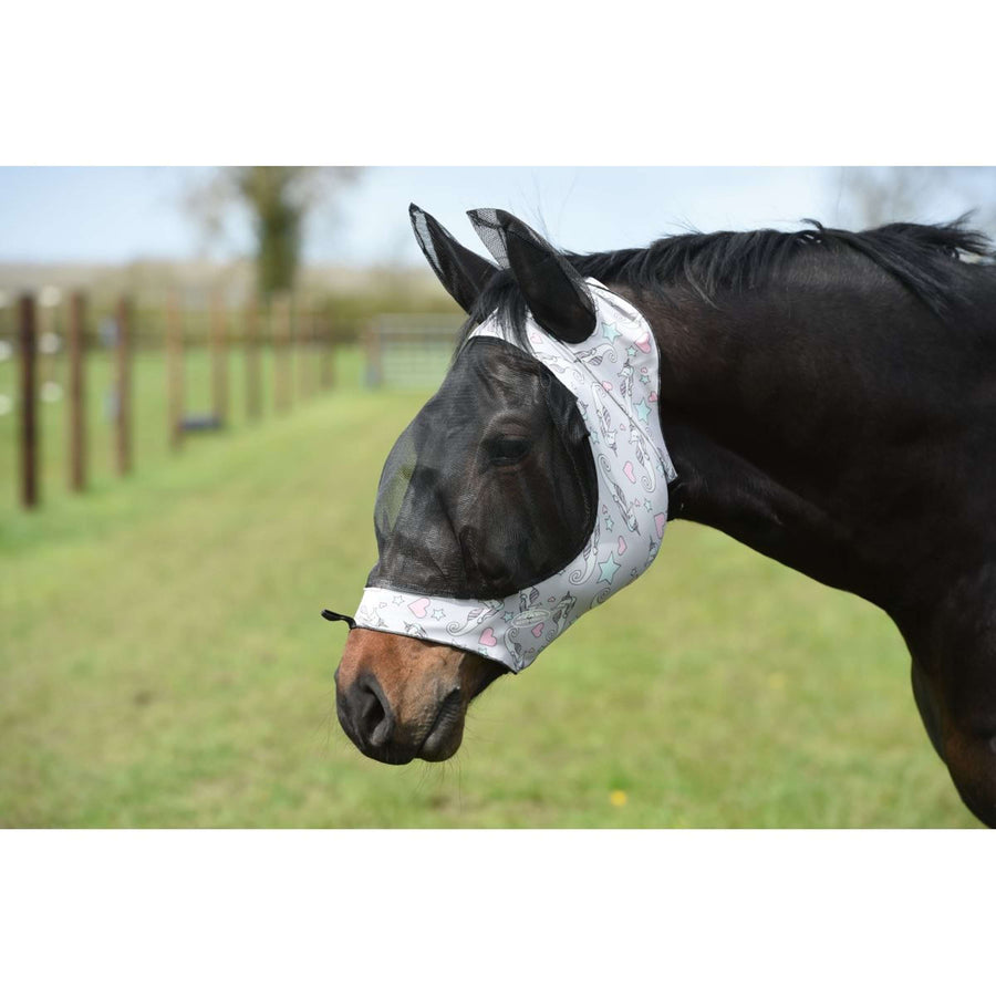 Weatherbeeta Vliegenmasker Deluxe Stretch met Oren Sea Unicorn Print