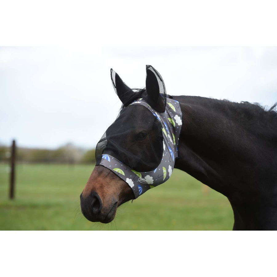 Weatherbeeta Vliegenmasker Deluxe Stretch met Oren Umbrella Print
