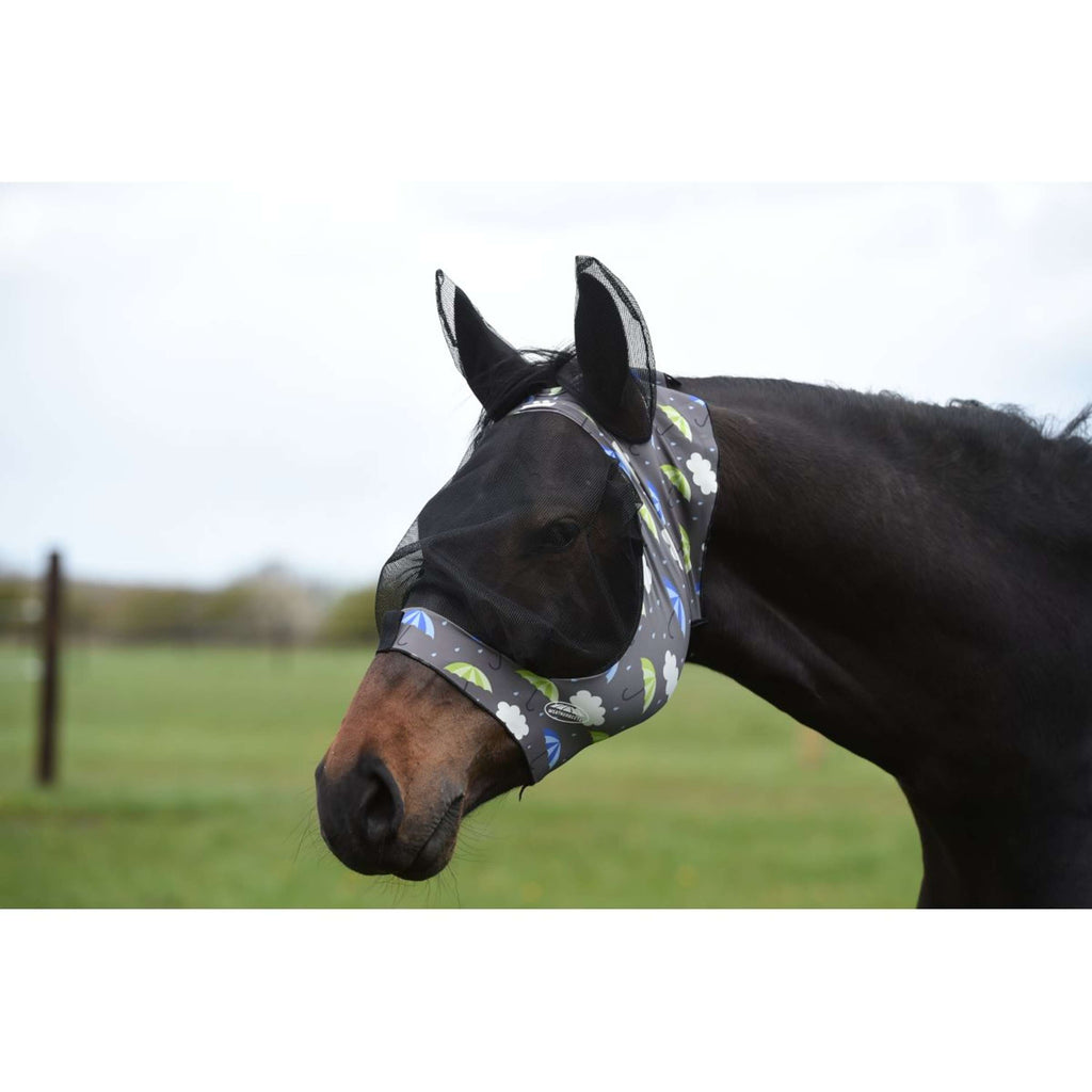 Weatherbeeta Vliegenmasker Deluxe Stretch met Oren Umbrella Print