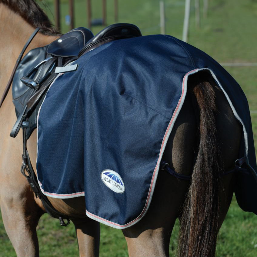 WeatherBeeta Uitrijdeken Essential Fleece Lined Quarter Navy/Zilver/Rood