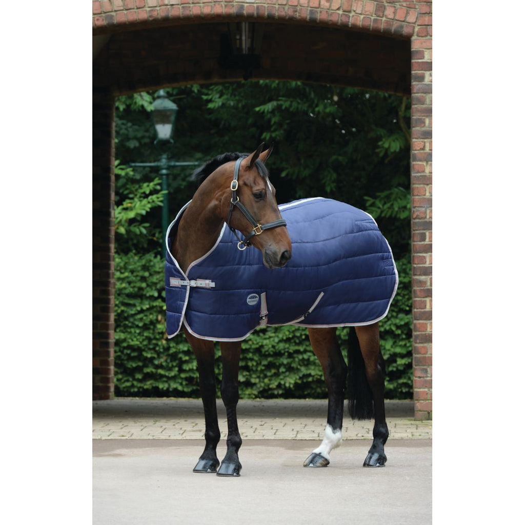 WeatherBeeta Medium Lite Stable Rug ComFiTec 210D Channel Quilt Standard Neck 50g Navy/Silver/Red