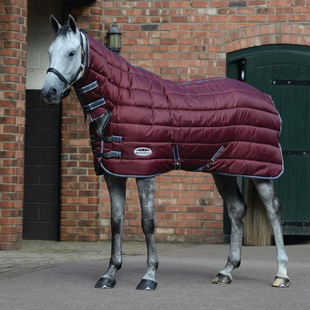 WeatherBeeta Staldeken ComFiTec Channel Quilt Combo Neck Heavy 210D 400g Maroon/Grijs/Wit