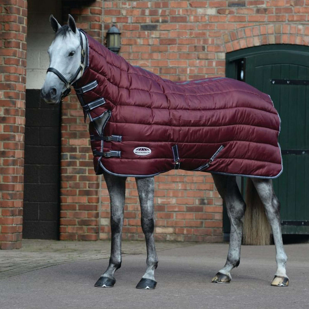 WeatherBeeta Staldeken ComFiTec Channel Quilt Combo Neck Heavy 210D 400g Maroon/Grijs/Wit